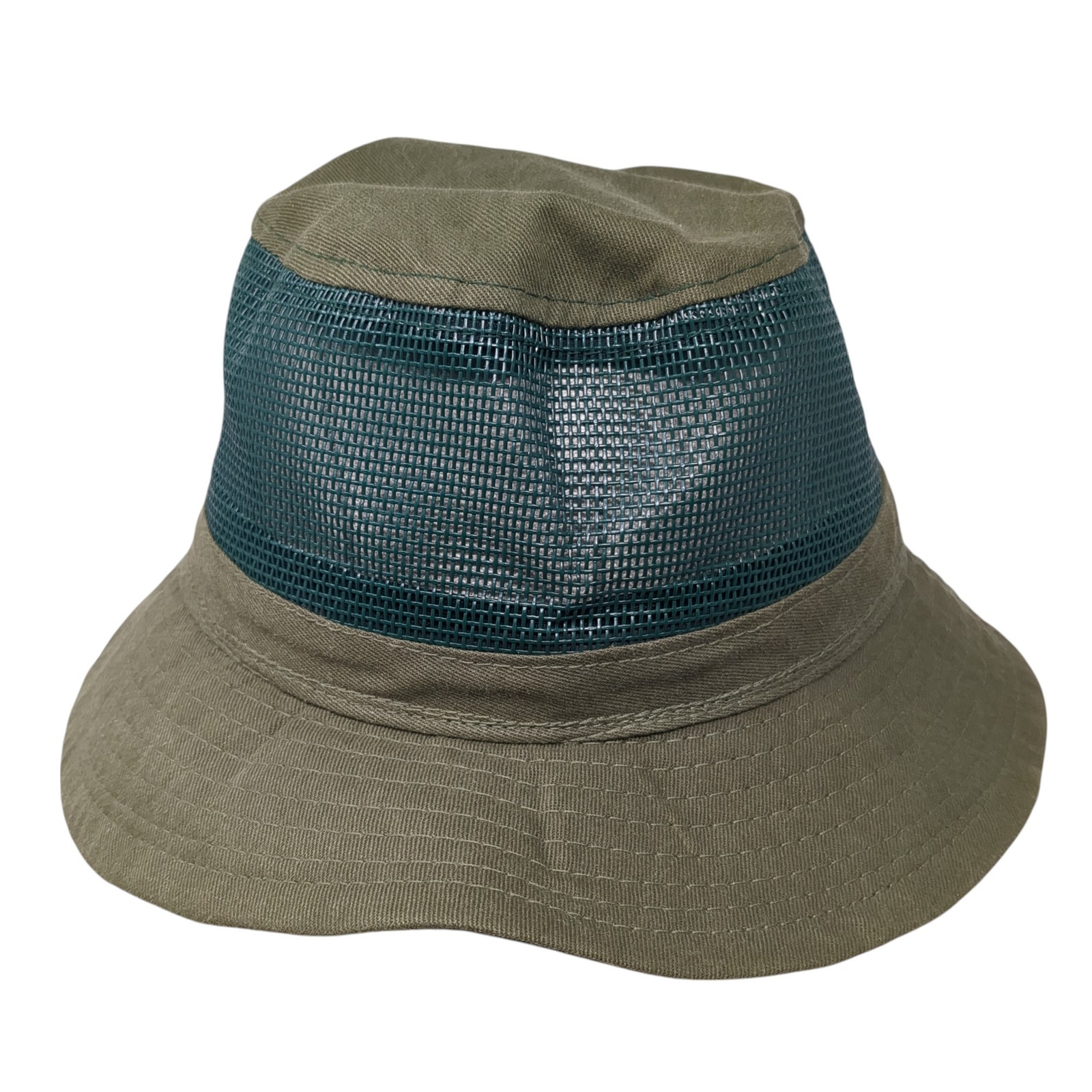 The Village Hat Shop Bucket Hat Green One Size Mesh Trim Blank Outdoor Vintage